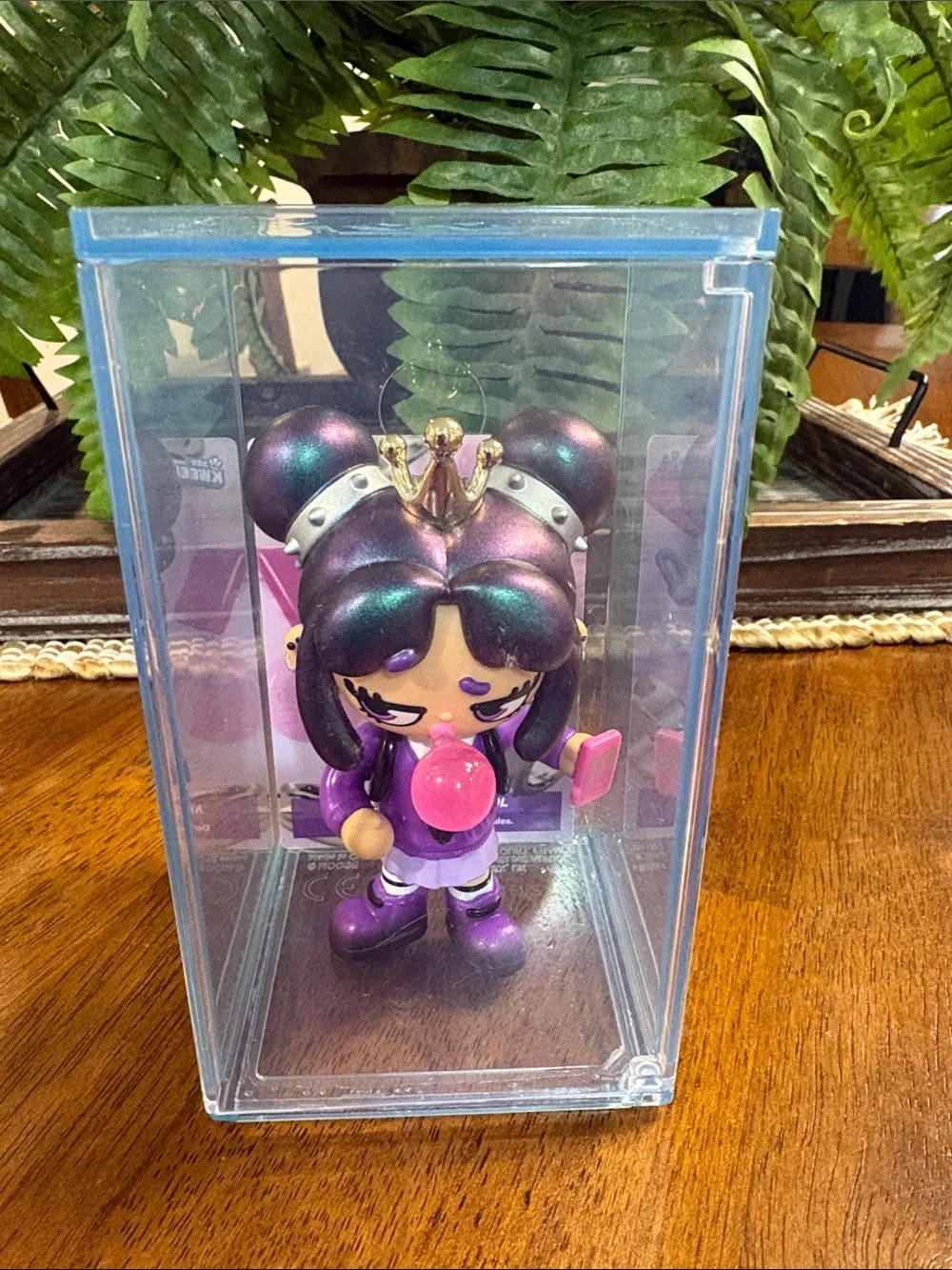 Iridescent Purple Bubblegum Princess Vinyl Figure with Pink Bubble